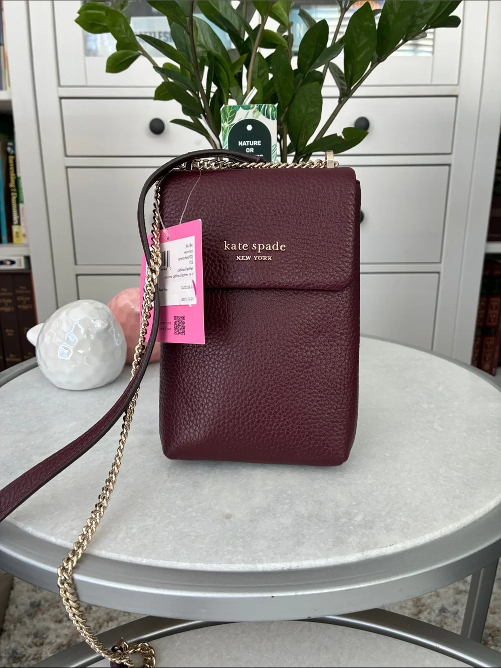 ⭐️Kate Spade Veronica Pebbled Leather North South Crossbody Grenache ⭐️